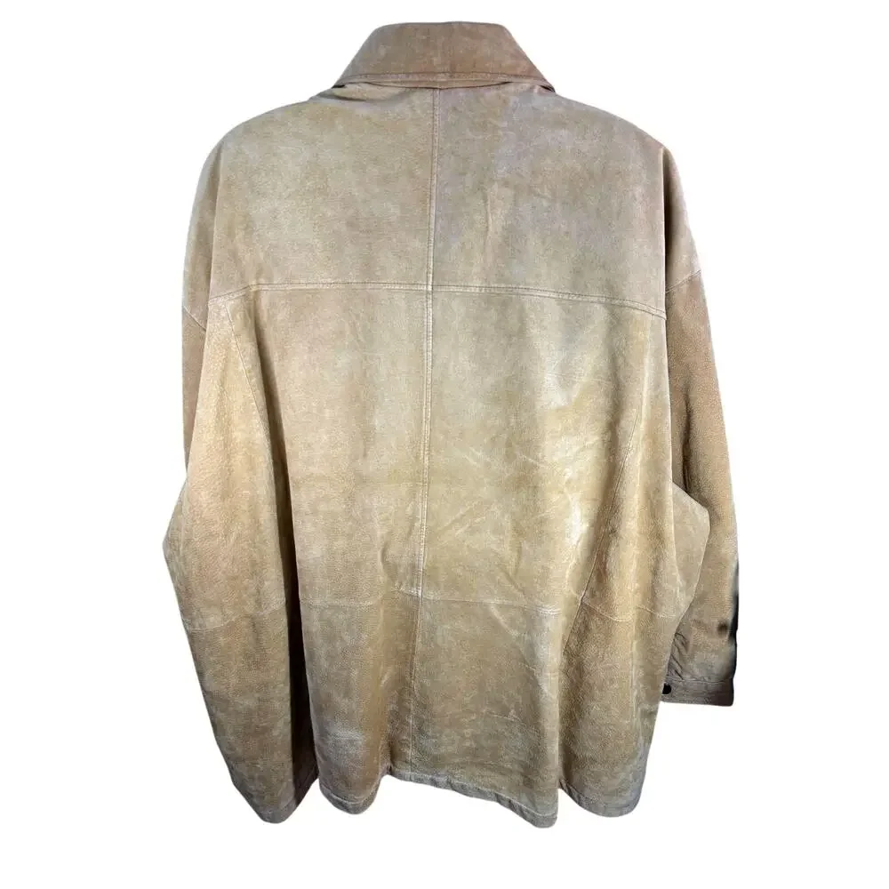 Harbor Bay Beige Zip Up Jacket - Men's Size 6XL Big and Tall